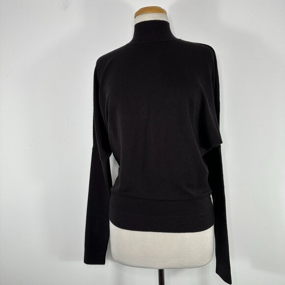 NWT Pilcro Anthropologie Womens M Turtleneck Pullover Sweater Long Sleeve Black - Picture 2 of 16
